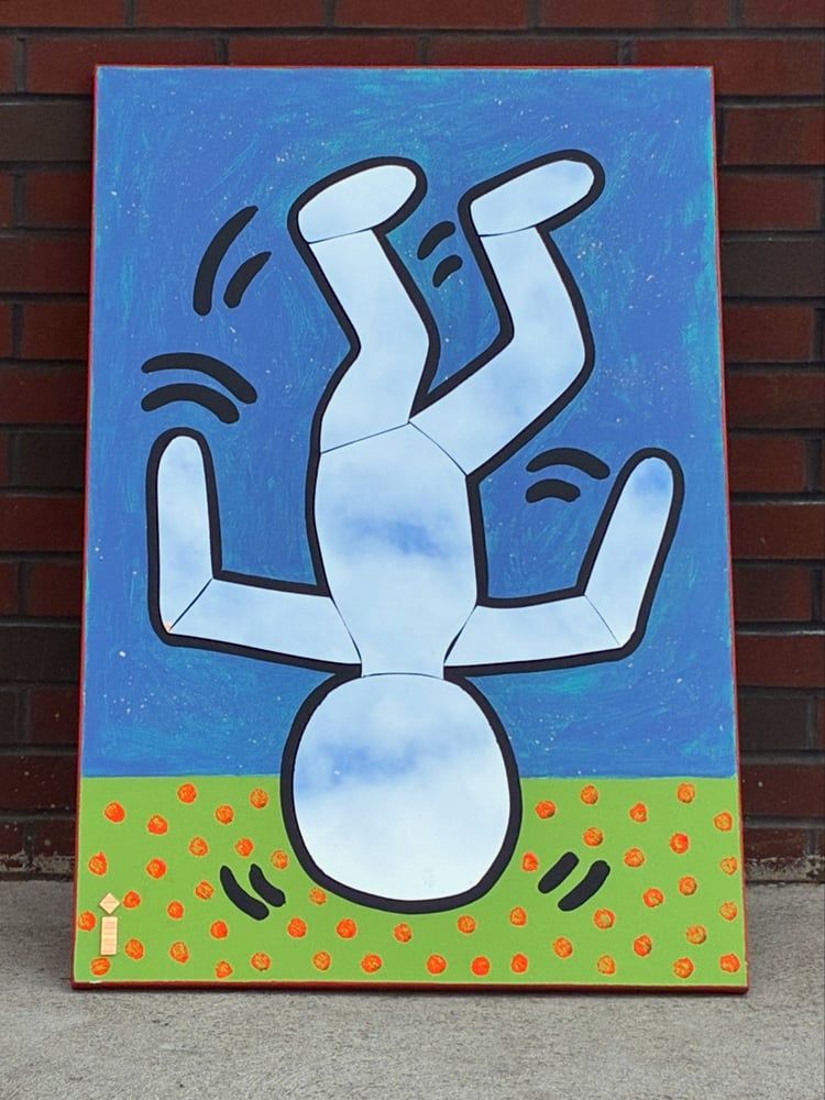 Headstand, acrylic and hand-cut mirror